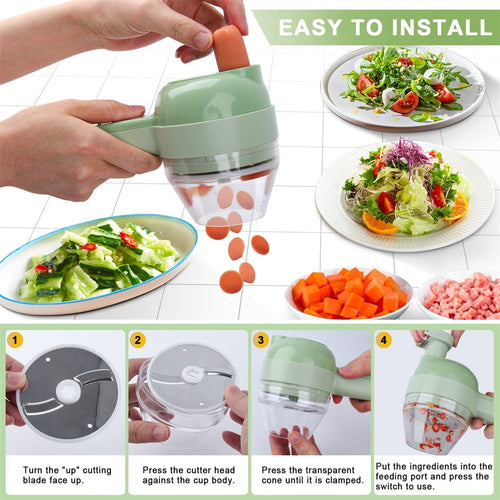 KitchenAura™ SlicePro 4-in-1 Electric Slicer